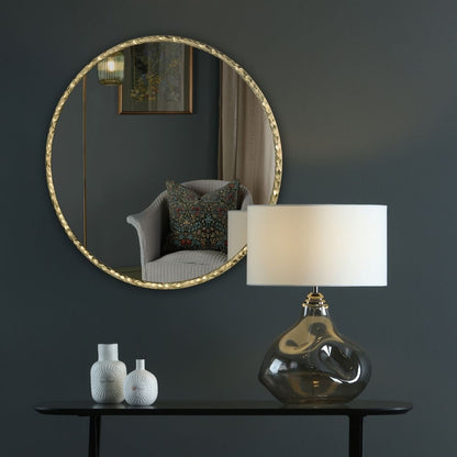 Jinelle 80cm Textured Gold-Framed Mirror