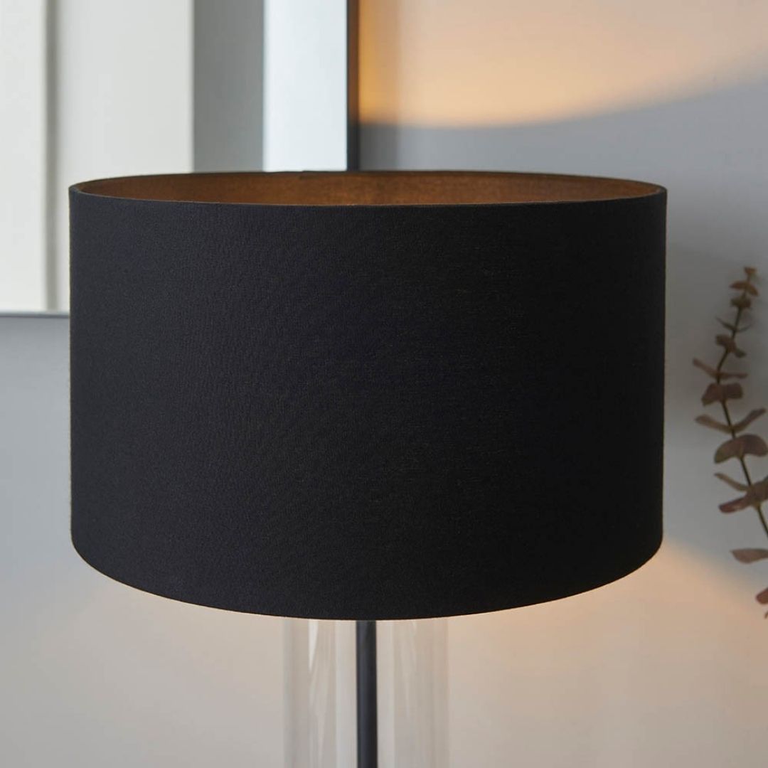 Lessina Matte Black & Glass Touch Table Lamp