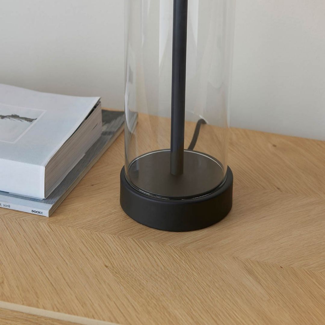 Lessina Matte Black & Glass Touch Table Lamp