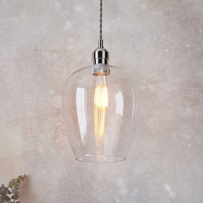 Stourton Nickel & Glass Pendant Ceiling Light