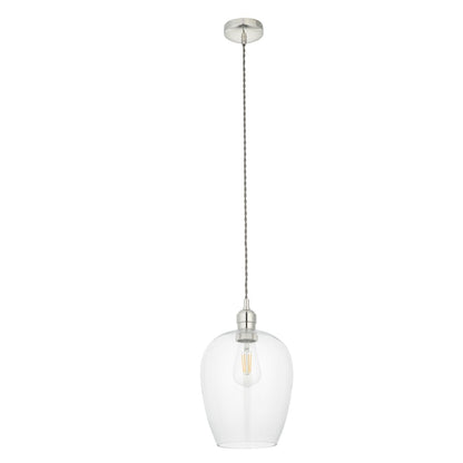 Stourton Nickel & Glass Pendant Ceiling Light