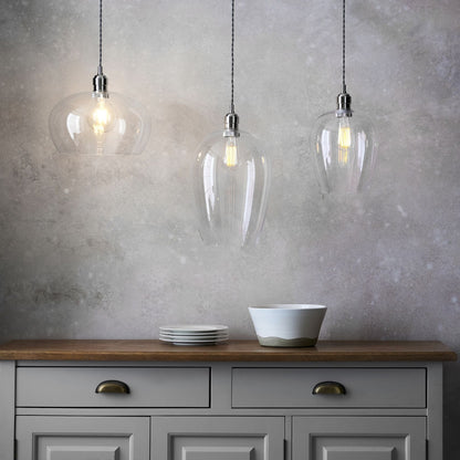 Stourton Nickel & Glass Pendant Ceiling Light