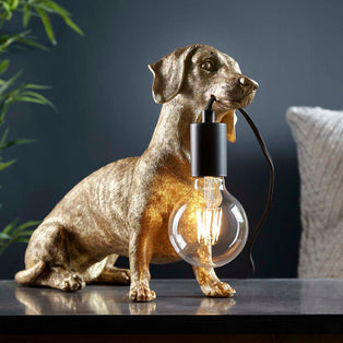 Wally Dog Gold Table Lamp