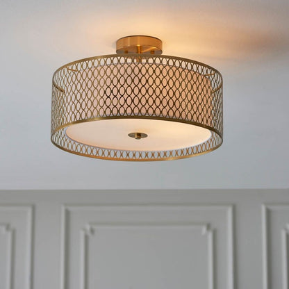 Cordero 3 Light Gold Flush Ceiling Light