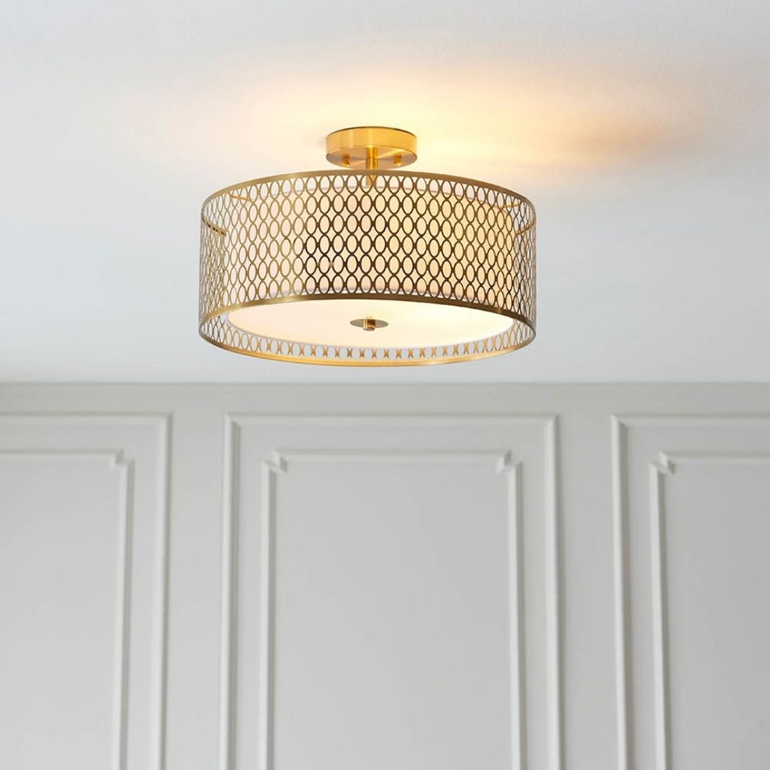 Cordero 3 Light Gold Flush Ceiling Light