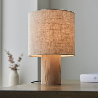 Durban Wooden Table Lamp with Linen Shade