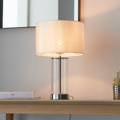 Lessina Silver & Glass Touch Table Lamp