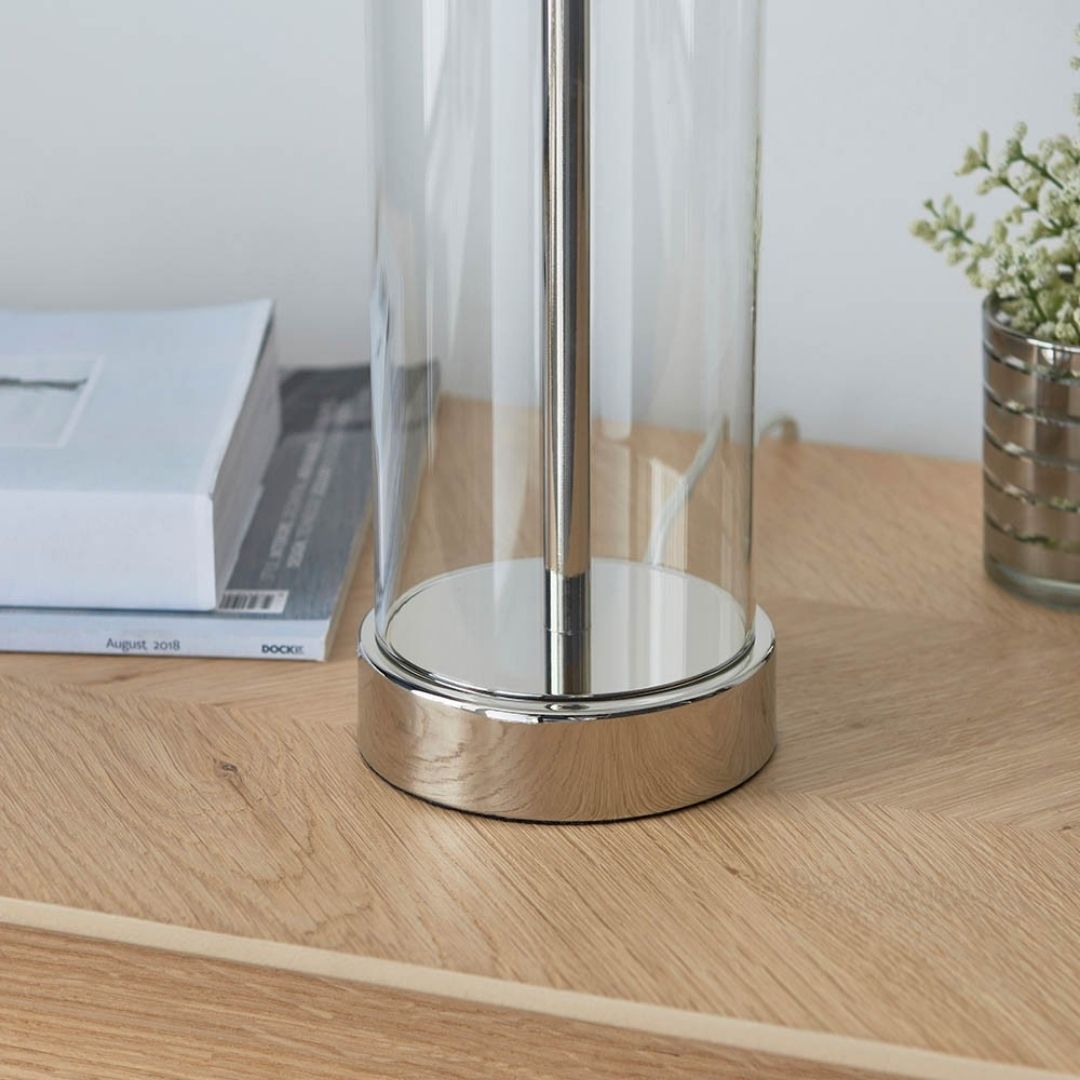 Lessina Silver & Glass Touch Table Lamp