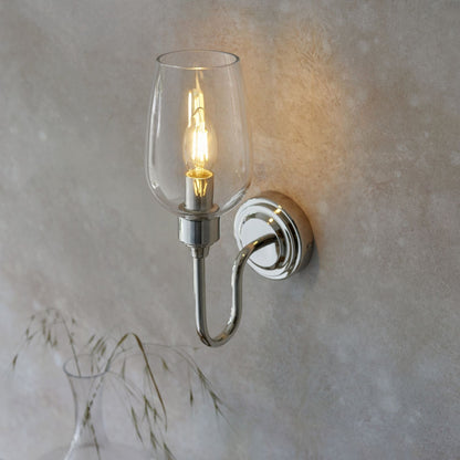 Stourton Nickel & Glass Wall Light