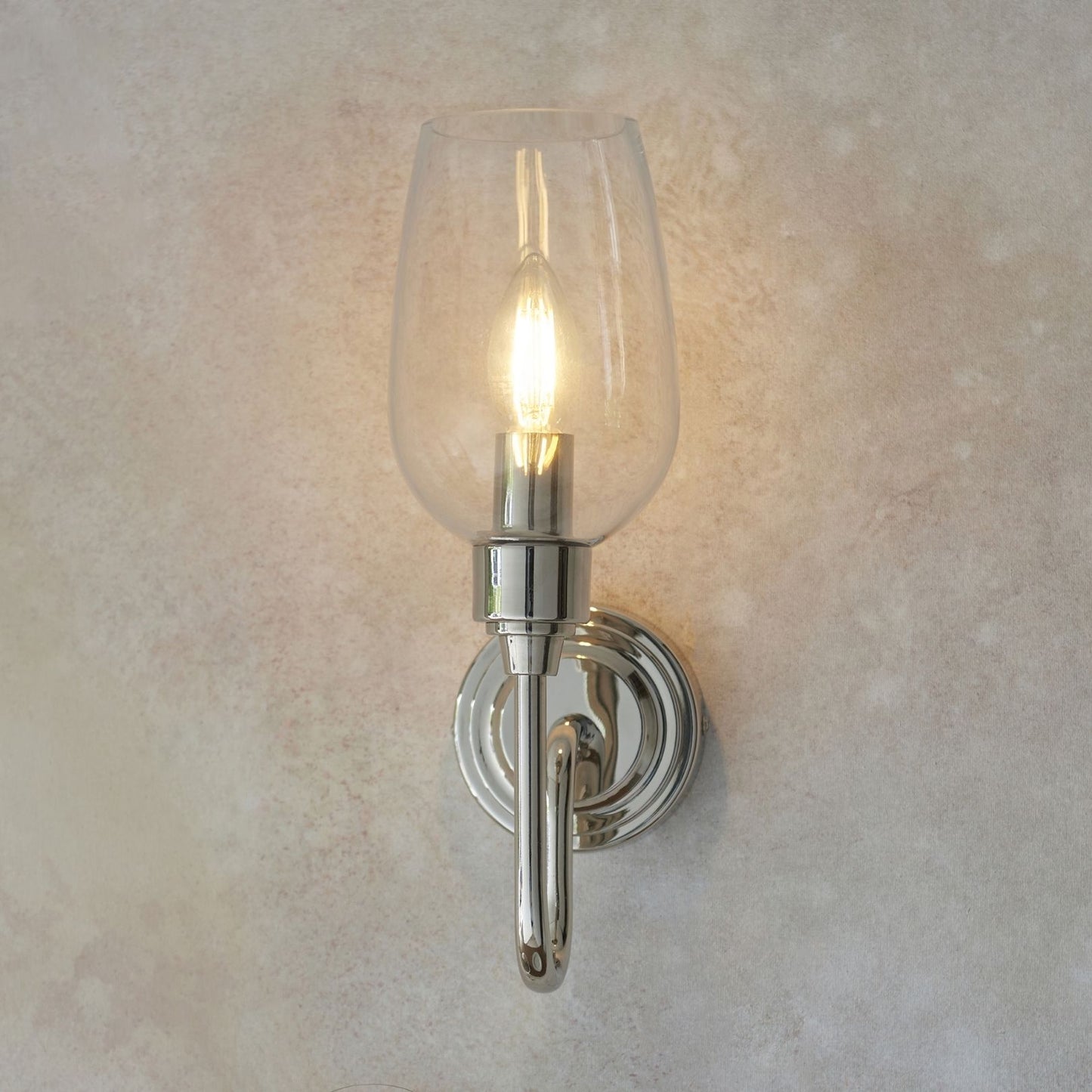 Stourton Nickel & Glass Wall Light