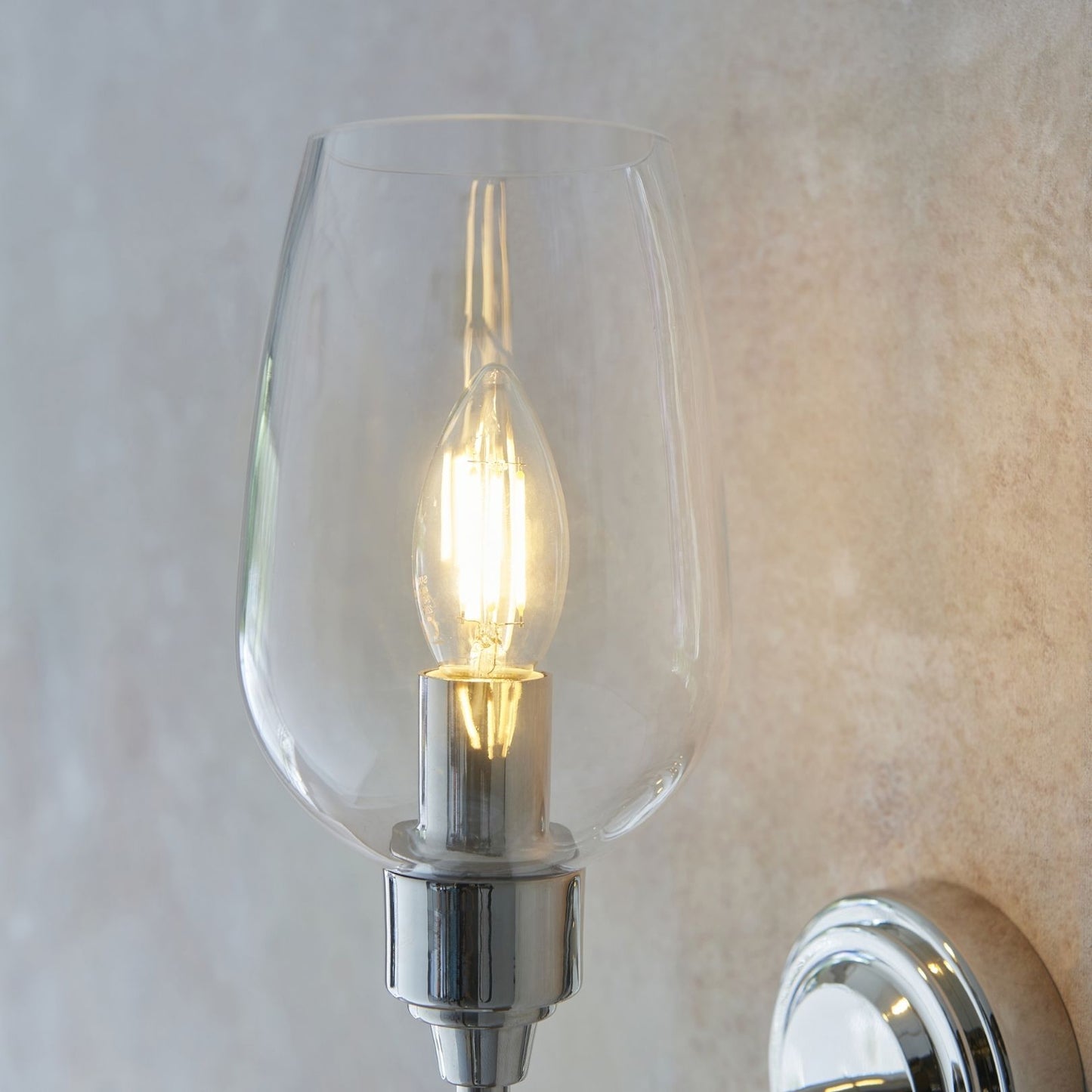 Stourton Nickel & Glass Wall Light