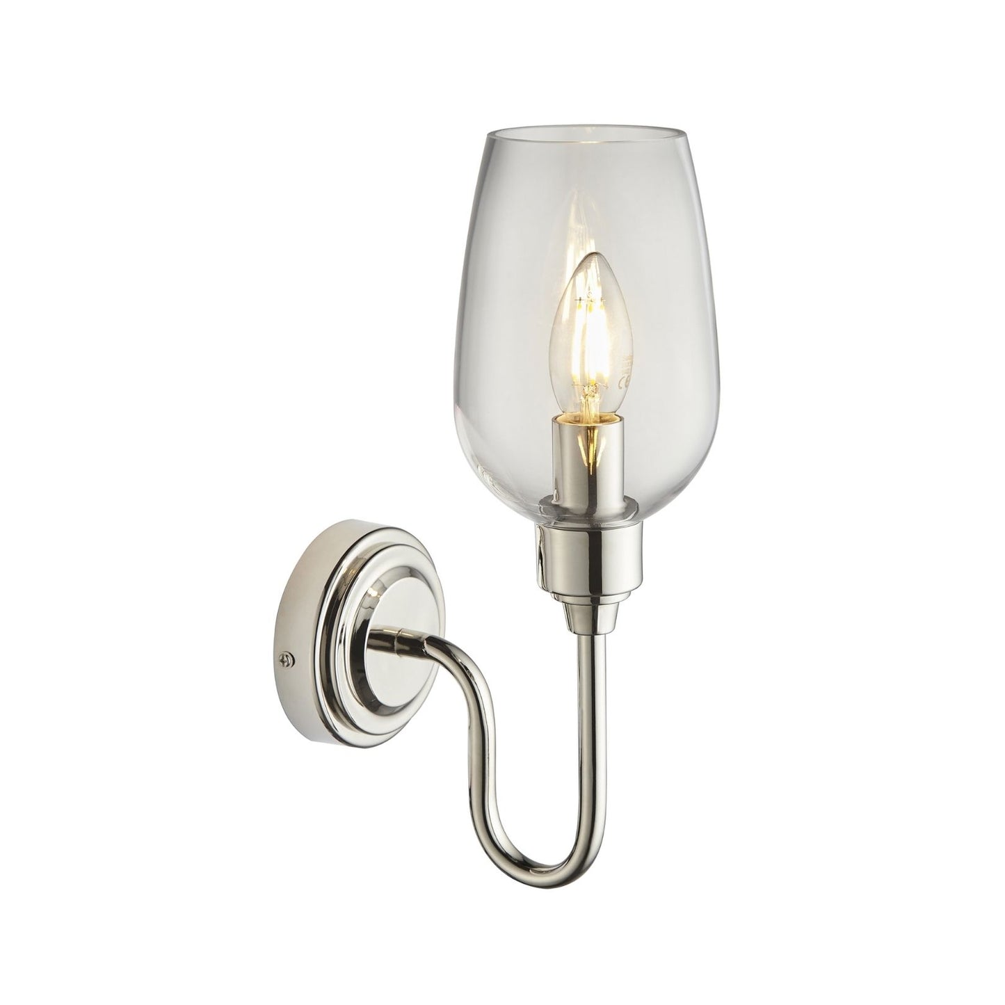 Stourton Nickel & Glass Wall Light