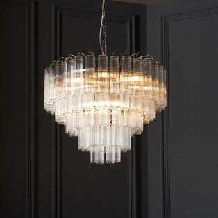 Toulouse 12-Light Silver and Glass Pendant Ceiling Light