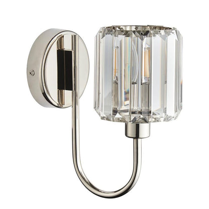 Berenice Silver Wall Light with Faceted Glass Shade