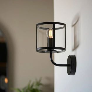 Hopton 1 Light Matte Black Wall Light