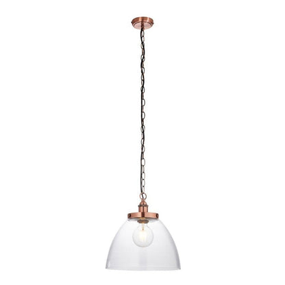 Hansen Copper & Glass Pendant Ceiling Light Large