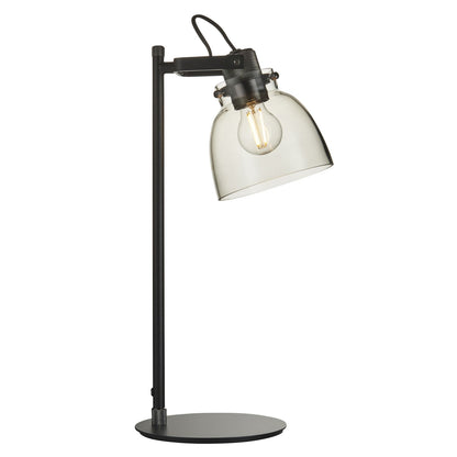 Urban Matte Black & Glass Desk Table Lamp