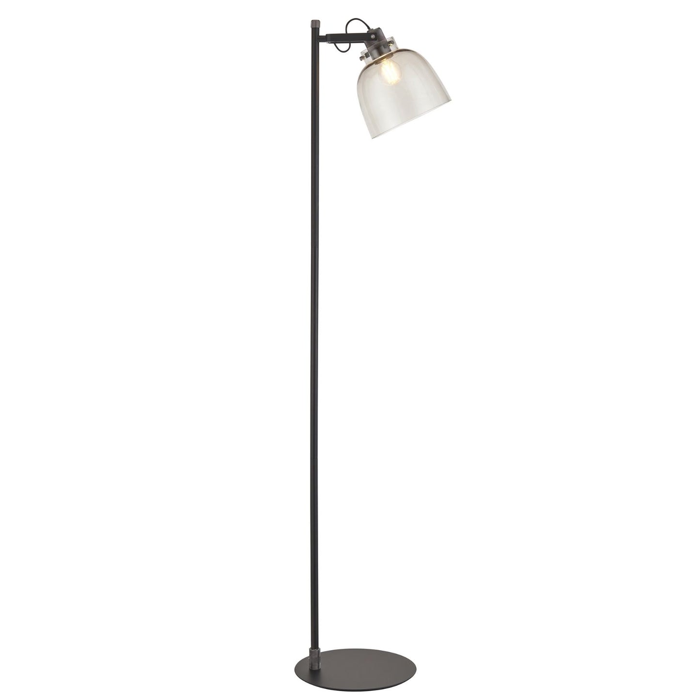 Urban Matte Black & Glass Task Floor Lamp