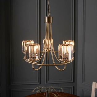 Berenice 5 Light Antique Brass Pendant Ceiling Light