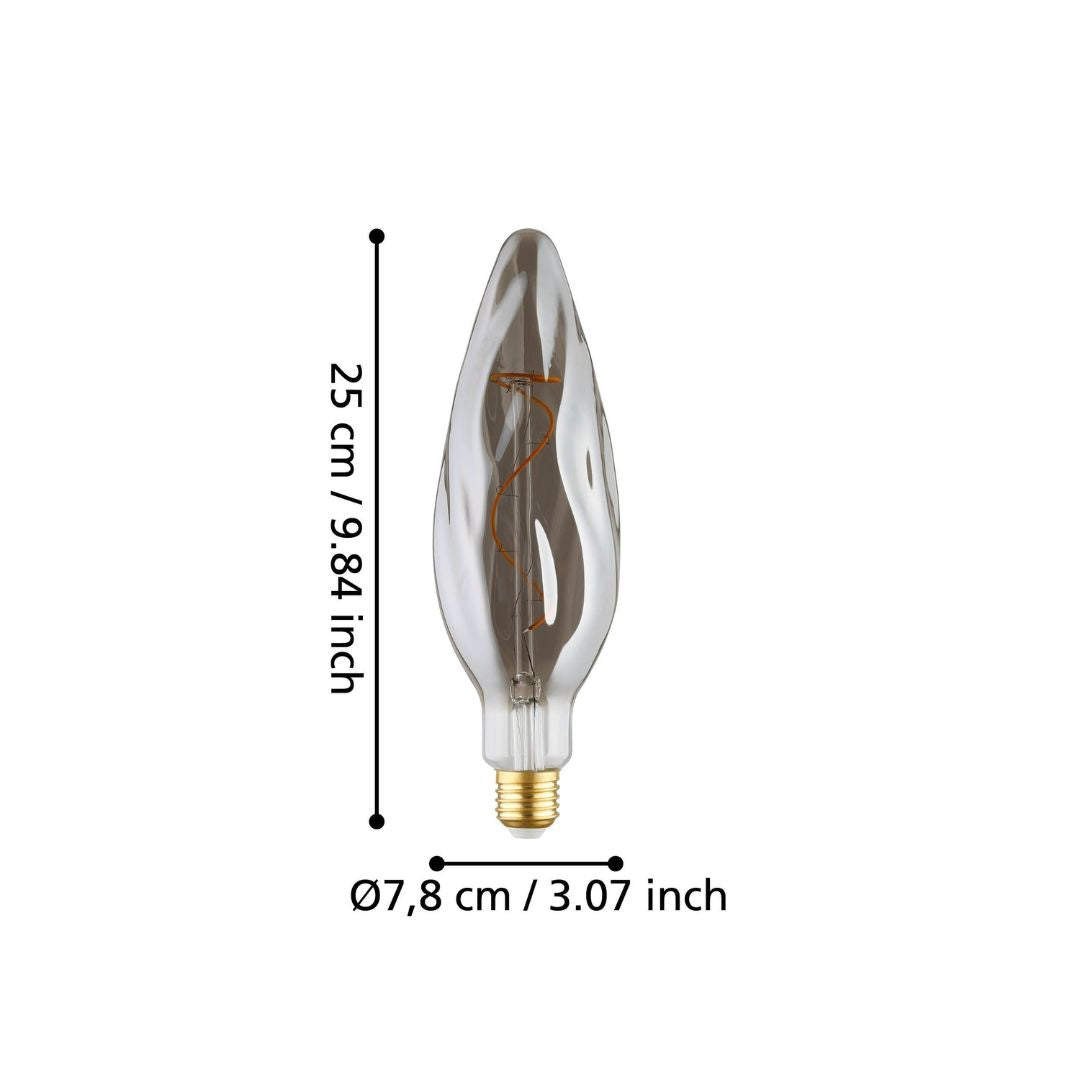 Distorted E27 Dimmable 4W LED Light Bulb Smoked