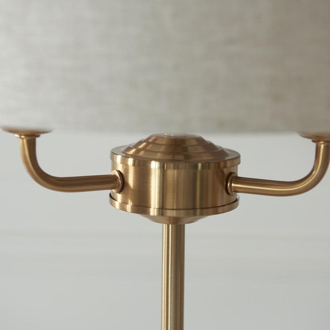 Highclere 3 Light Brass Table Lamp