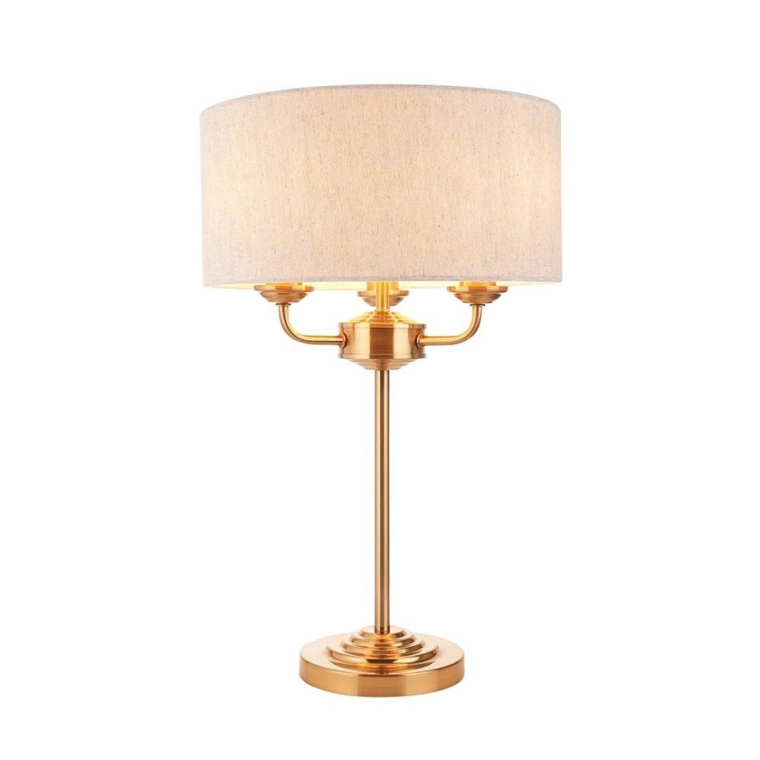 Highclere 3 Light Brass Table Lamp