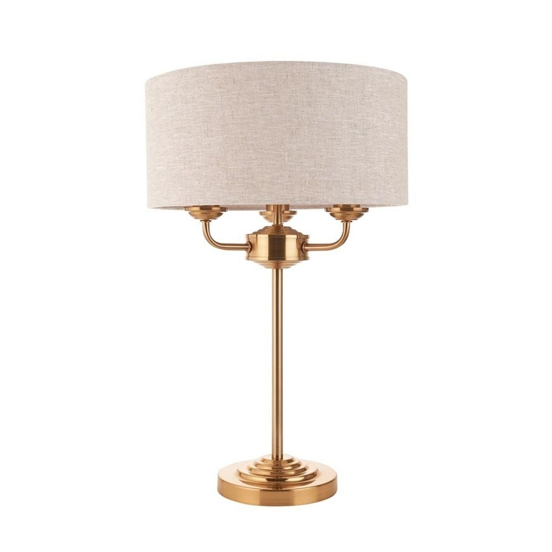 Highclere 3 Light Brass Table Lamp