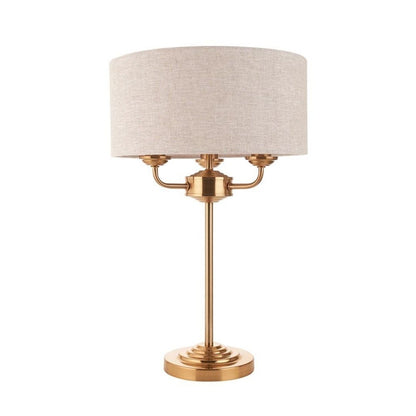 Highclere 3 Light Brass Table Lamp