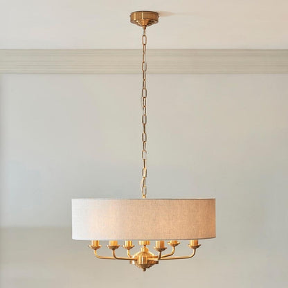 Highclere 6 Light Brass Pendant Ceiling Light