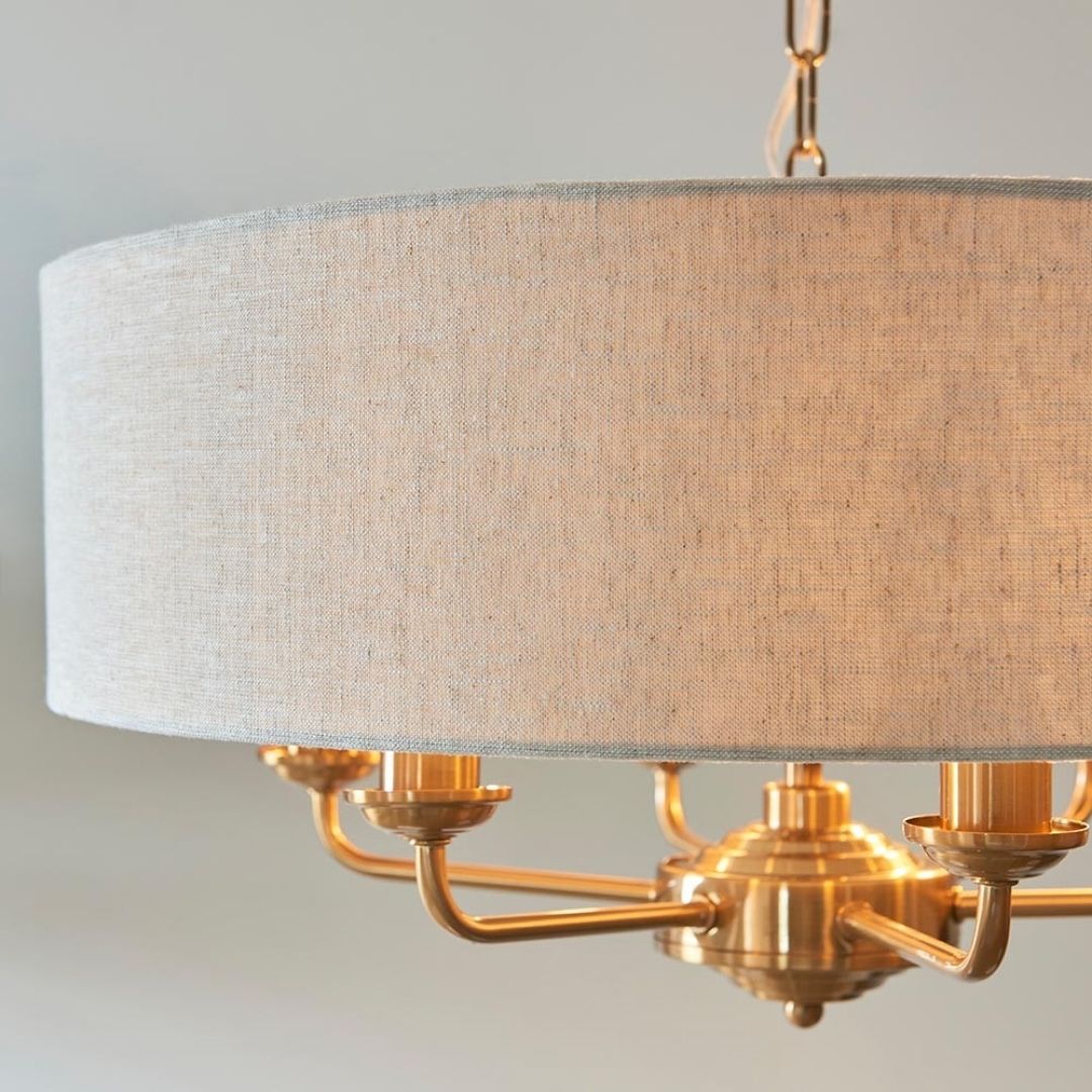 Highclere 6 Light Brass Pendant Ceiling Light