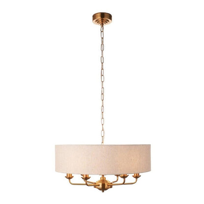 Highclere 6 Light Brass Pendant Ceiling Light