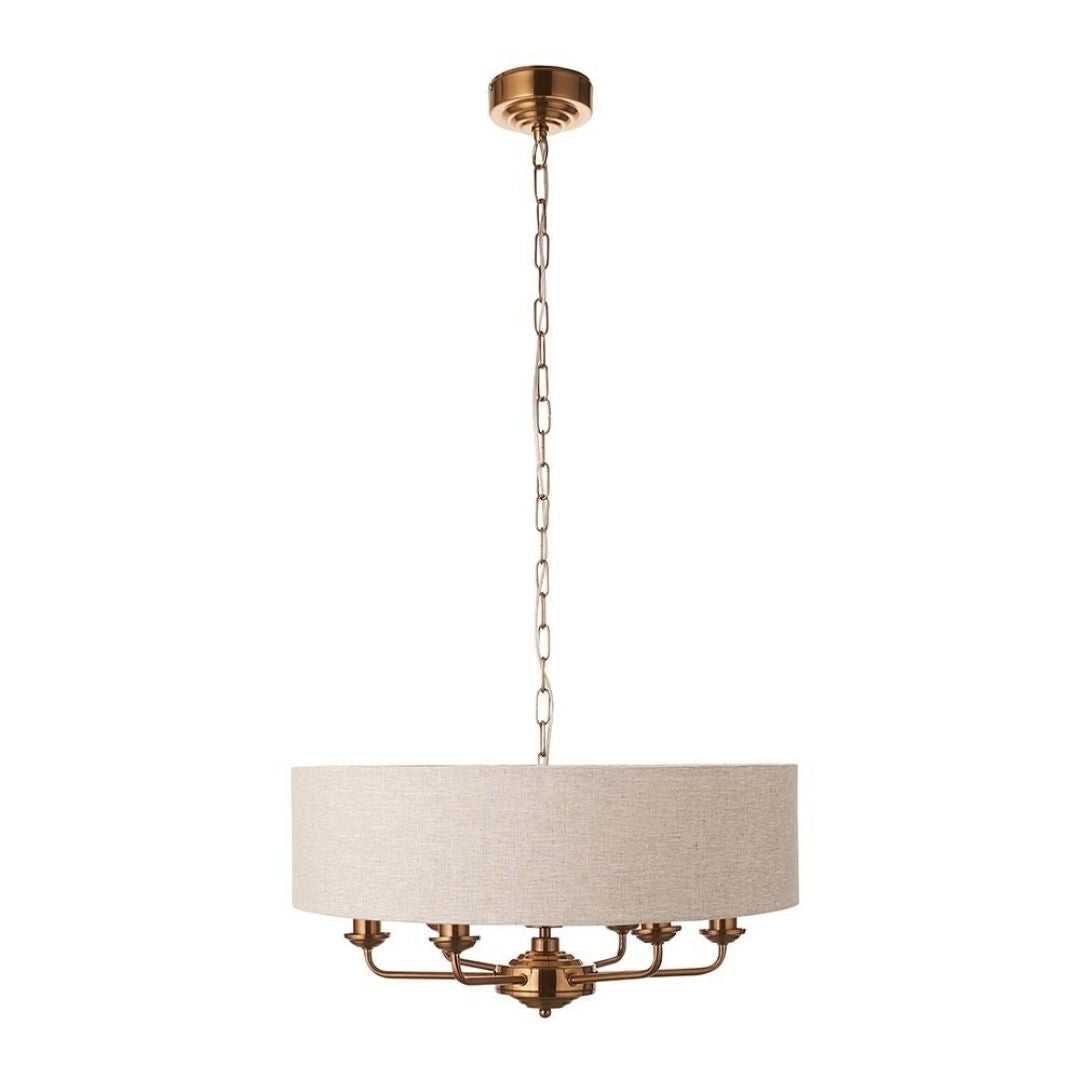 Highclere 6 Light Brass Pendant Ceiling Light