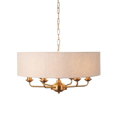 Highclere 6 Light Brass Pendant Ceiling Light