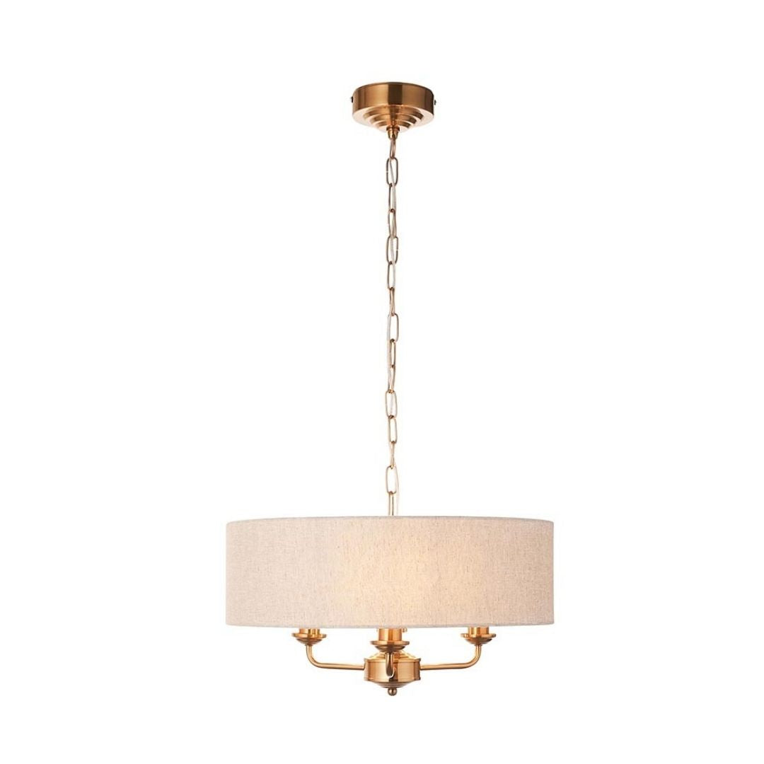 Highclere 3 Light Brass Pendant Ceiling Light