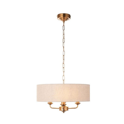 Highclere 3 Light Brass Pendant Ceiling Light