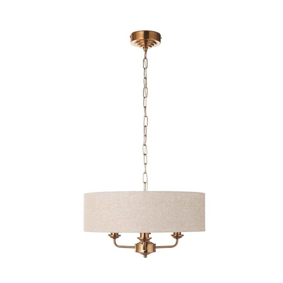 Highclere 3 Light Brass Pendant Ceiling Light