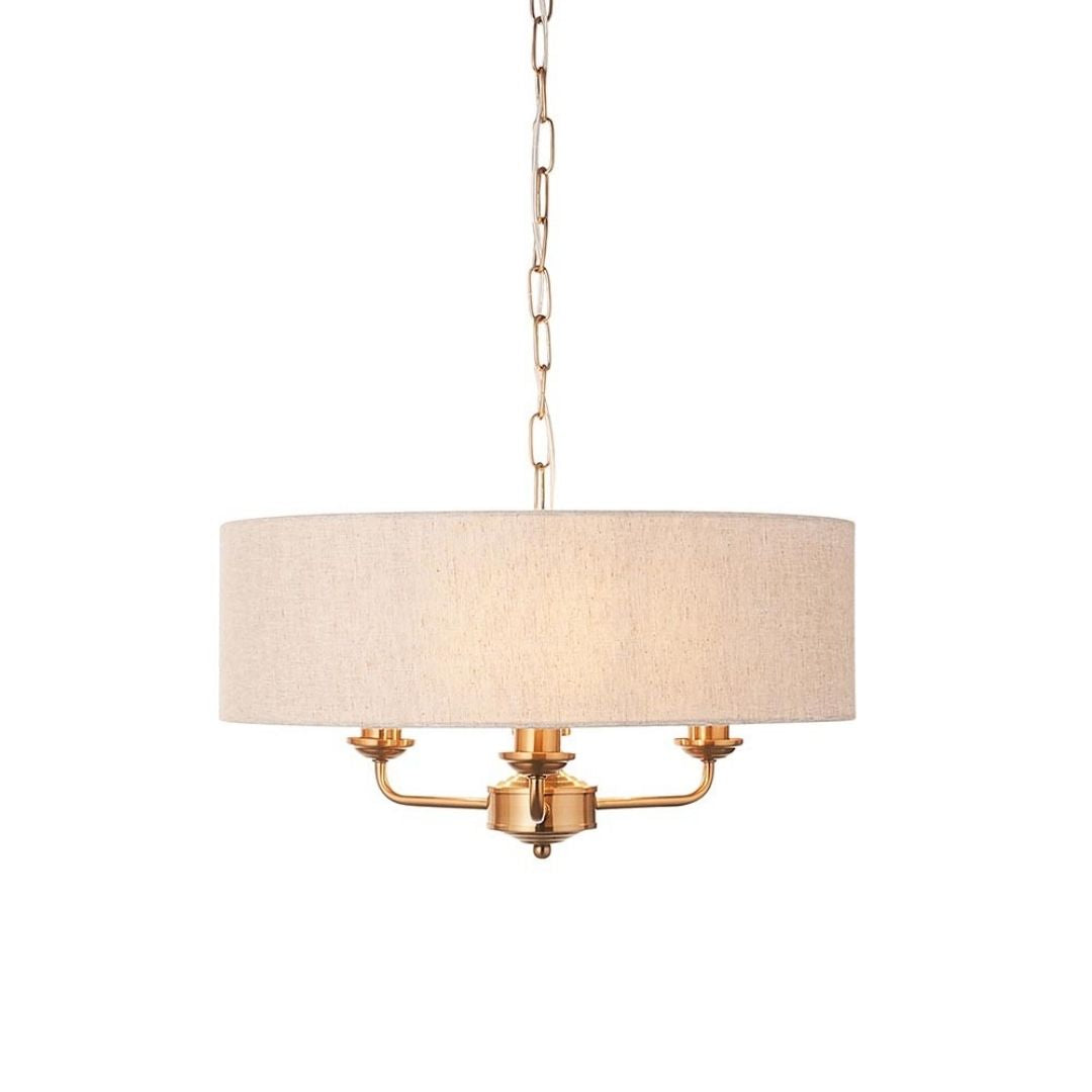 Highclere 3 Light Brass Pendant Ceiling Light