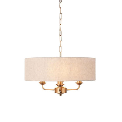 Highclere 3 Light Brass Pendant Ceiling Light