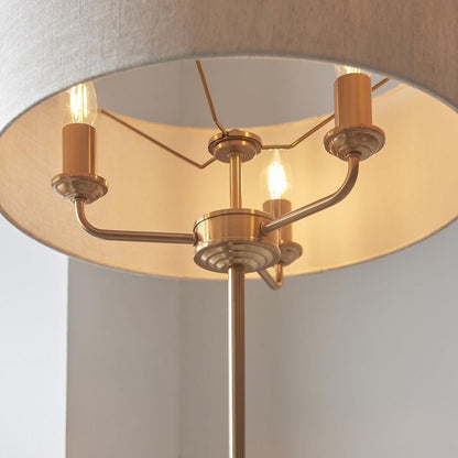 Highclere 3 Light Brass Floor Lamp