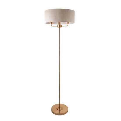 Highclere 3 Light Brass Floor Lamp