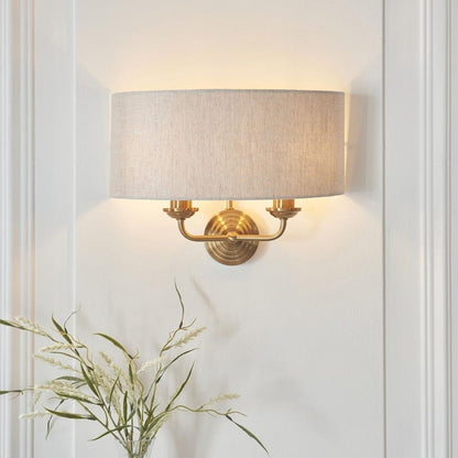 Highclere 2 Light Brass Wall Light