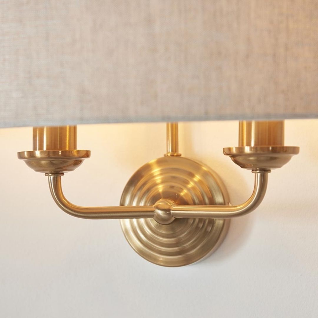 Highclere 2 Light Brass Wall Light