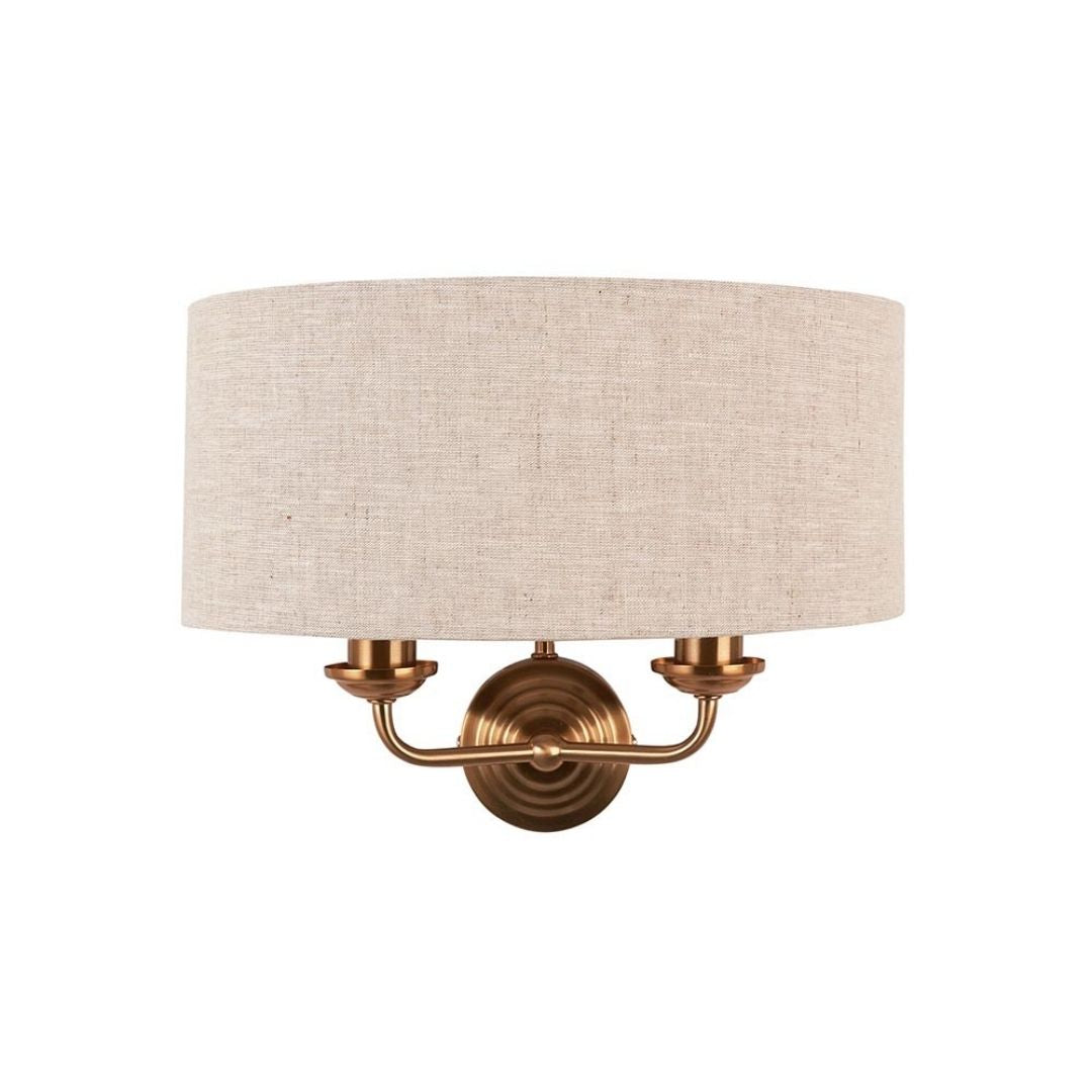 Highclere 2 Light Brass Wall Light