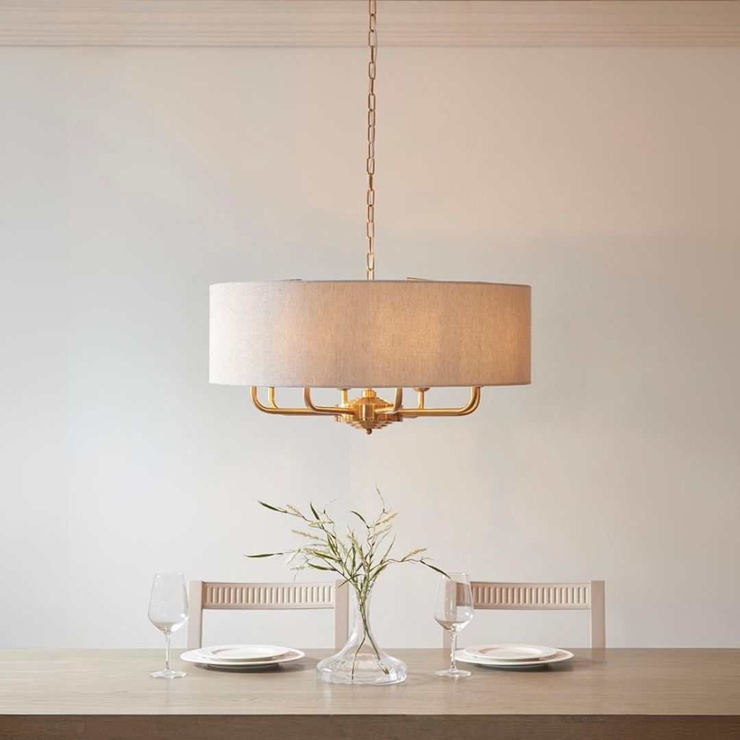 Highclere 8 Light Brass Pendant Ceiling Light