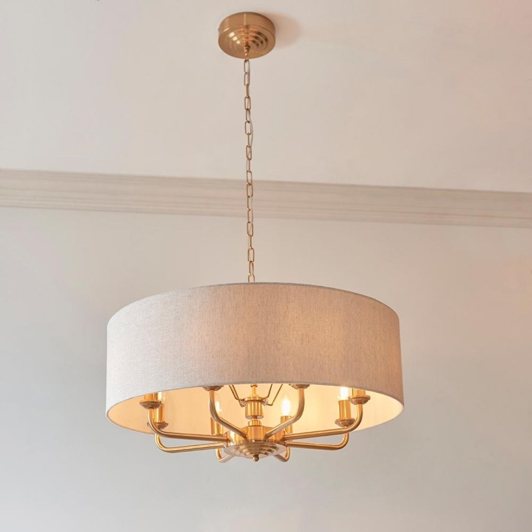 Highclere 8 Light Brass Pendant Ceiling Light