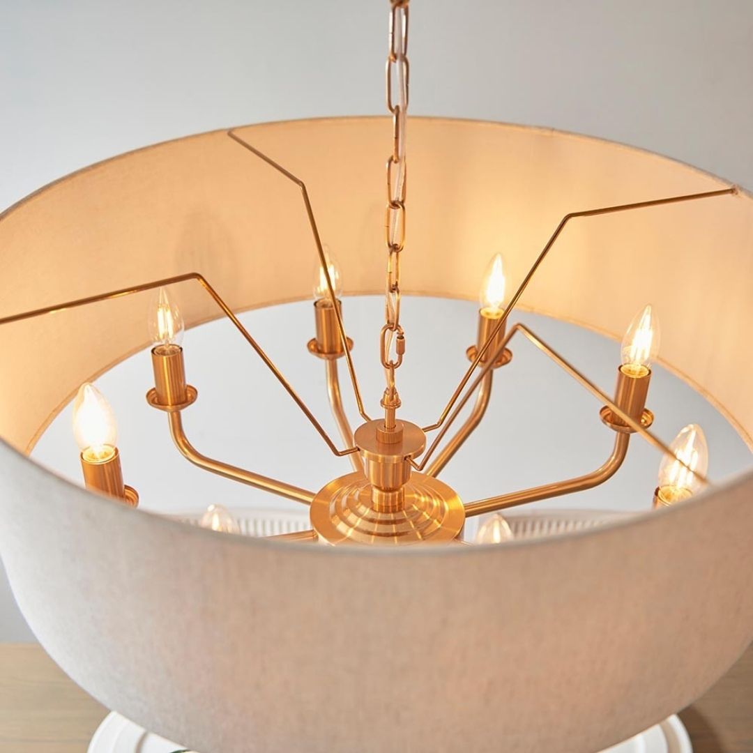 Highclere 8 Light Brass Pendant Ceiling Light