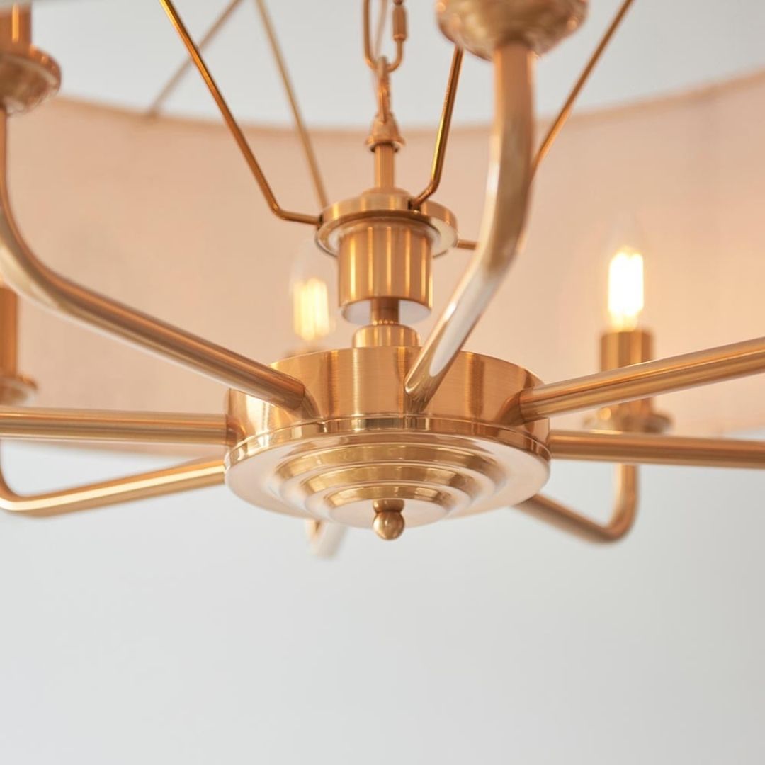 Highclere 8 Light Brass Pendant Ceiling Light