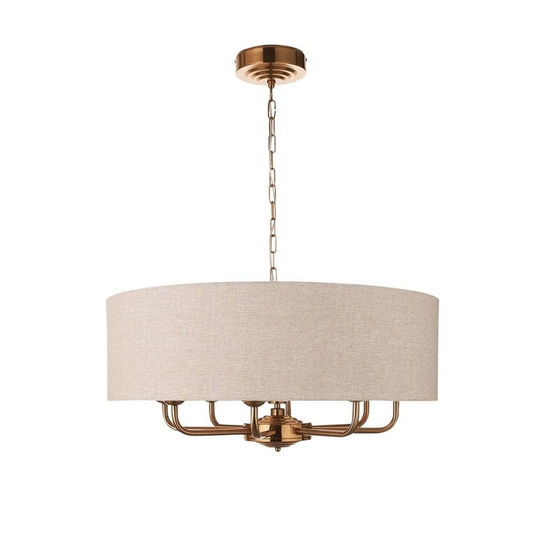 Highclere 8 Light Brass Pendant Ceiling Light