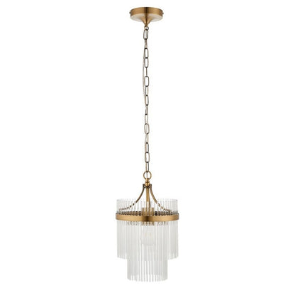 Marietta Antique Brass & Glass Pendant Ceiling Light