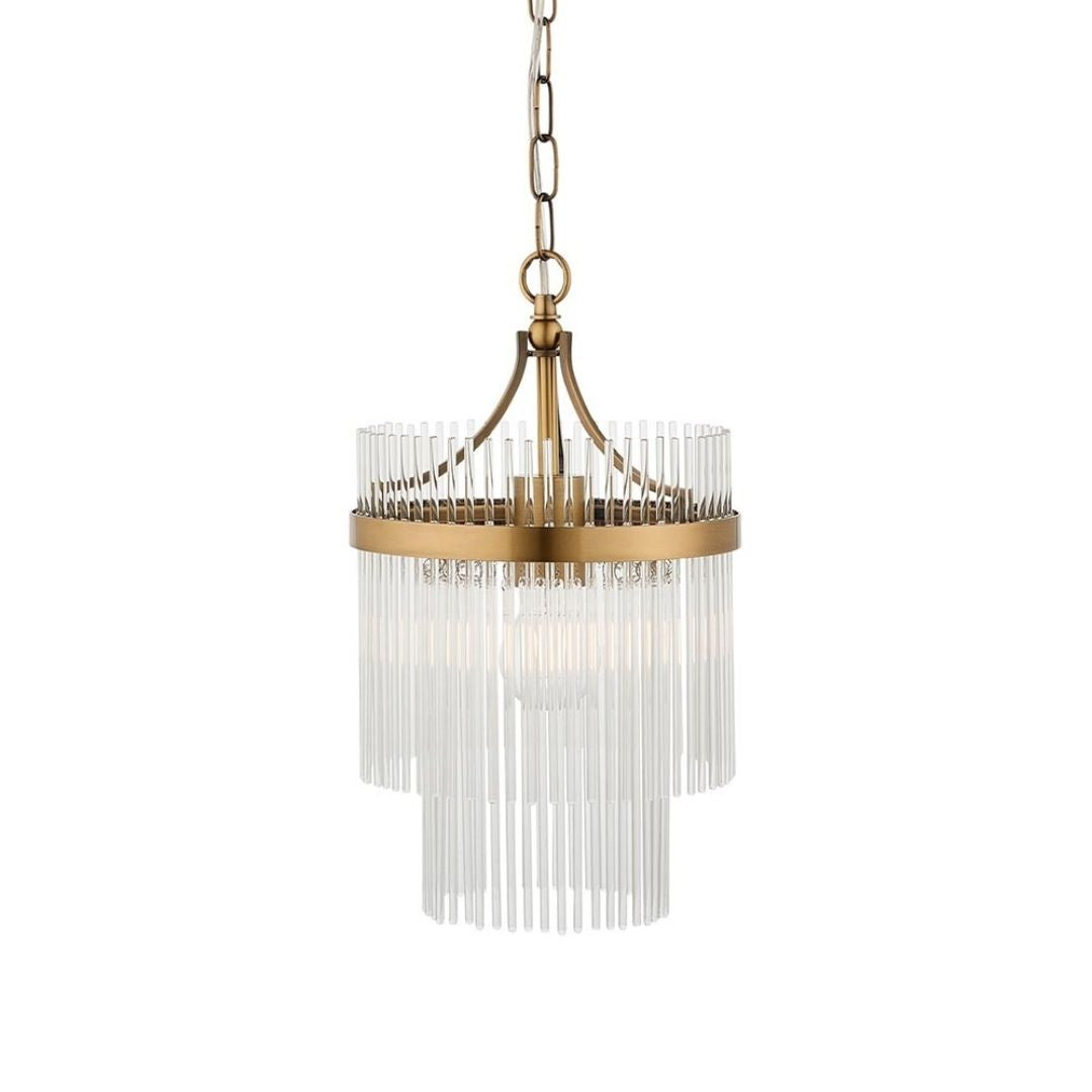 Marietta Antique Brass & Glass Pendant Ceiling Light